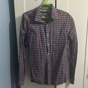 Checkered pattern Tommy Hilfiger casual button down dress shirt